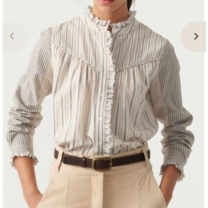 Ba&sh Luz Striped Button Down Shirt